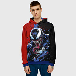 Толстовка-худи мужская Веном черно красный, цвет: 3D-синий — фото 2