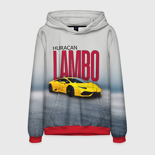 Мужская толстовка Итальянский суперкар Lambo Huracan / 3D-Красный – фото 1