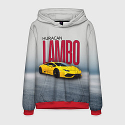 Толстовка-худи мужская Итальянский суперкар Lambo Huracan, цвет: 3D-красный