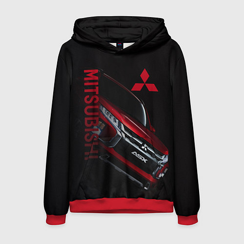 Мужская толстовка Mitsubishi логотип / 3D-Красный – фото 1