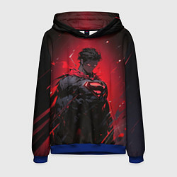 Толстовка-худи мужская Злой Супермен, цвет: 3D-синий