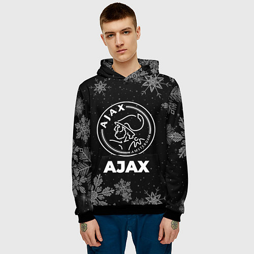 Мужская толстовка Снежный Ajax / 3D-Черный – фото 3