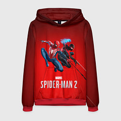 Толстовка-худи мужская Два паука Marvel spider man 2, цвет: 3D-красный