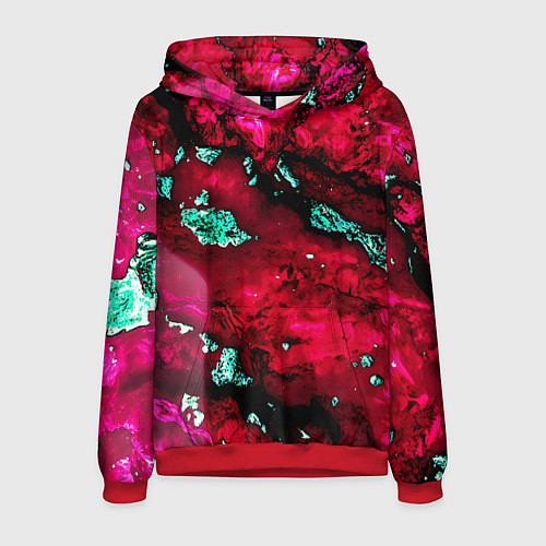 Мужская толстовка Абстракция красно-голубая / 3D-Красный – фото 1