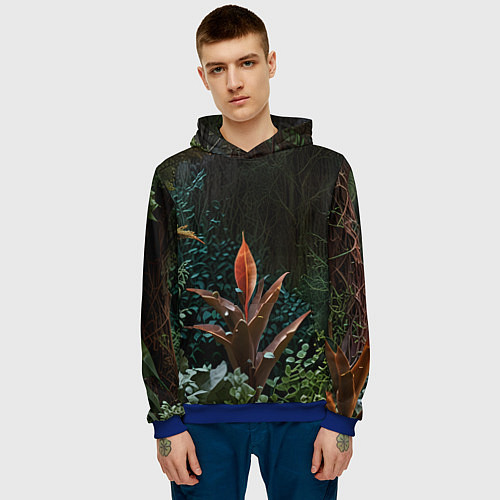 Мужская толстовка Объемные растения / 3D-Синий – фото 3