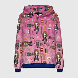 Толстовка-худи мужская Паттерн с Гермионой из Гарри Поттер, цвет: 3D-синий