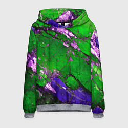 Толстовка-худи мужская A purple mineral in a green stone, цвет: 3D-меланж