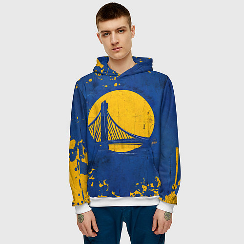 Мужская толстовка Голден Стэйт Уорриорз лого / 3D-Белый – фото 3