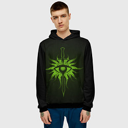 Толстовка-худи мужская Dragon Age Inquisition logo, цвет: 3D-черный — фото 2