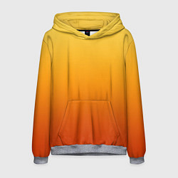 Толстовка-худи мужская Градиент мягкий жёлто-оранжевый, цвет: 3D-меланж