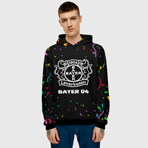 Мужская толстовка Bayer 04 конфети / 3D-Черный – фото 3