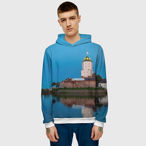 Мужская толстовка Выборгский замок / 3D-Белый – фото 3