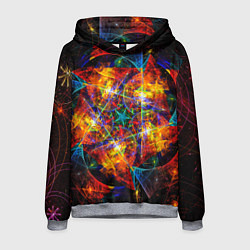 Толстовка-худи мужская Оптический дым текстура, цвет: 3D-меланж