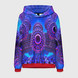 Толстовка-худи мужская Абстракция оптическая, цвет: 3D-красный