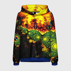 Толстовка-худи мужская Абстракция осколки, цвет: 3D-синий