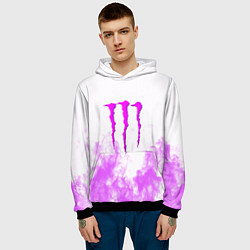 Толстовка-худи мужская Monster energy neon flame, цвет: 3D-черный — фото 2