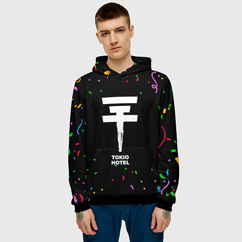 Мужская толстовка Tokio Hotel конфети / 3D-Черный – фото 3