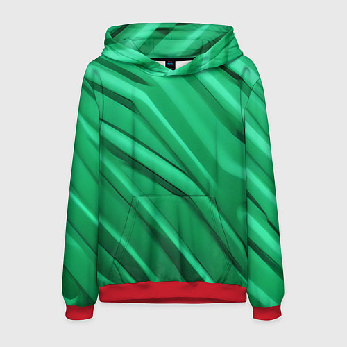 Мужская толстовка Зелёный пластик / 3D-Красный – фото 1