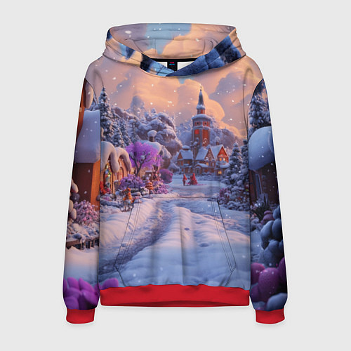 Мужская толстовка Тропинка к новому году / 3D-Красный – фото 1