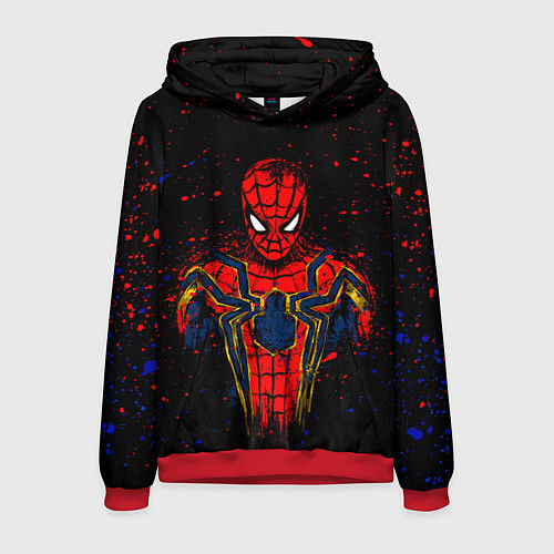 Мужская толстовка Человек паук краски / 3D-Красный – фото 1