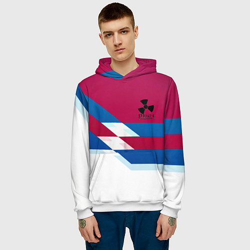 Мужская толстовка Stalker geometry / 3D-Белый – фото 3