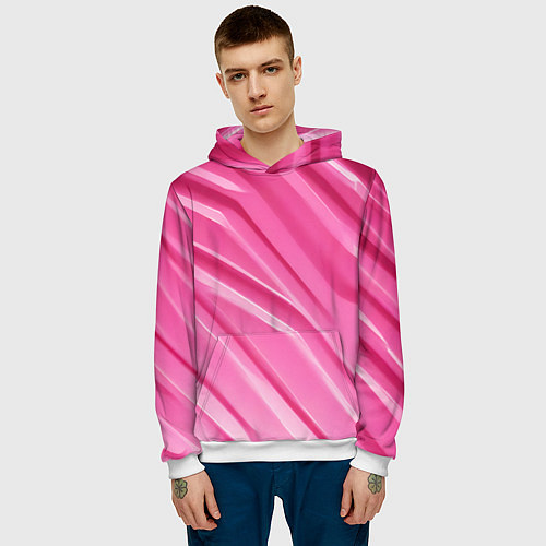 Мужская толстовка Розовый пластик / 3D-Белый – фото 3