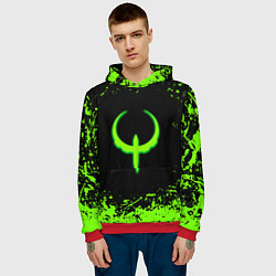 Толстовка-худи мужская Quake кислотные краски, цвет: 3D-красный — фото 2