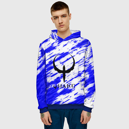 Мужская толстовка Quake огненные краски / 3D-Синий – фото 3
