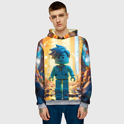 Толстовка-худи мужская Роблокс таинственный человечек, цвет: 3D-меланж — фото 2