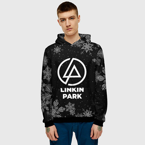 Мужская толстовка Снежный Linkin Park / 3D-Черный – фото 3