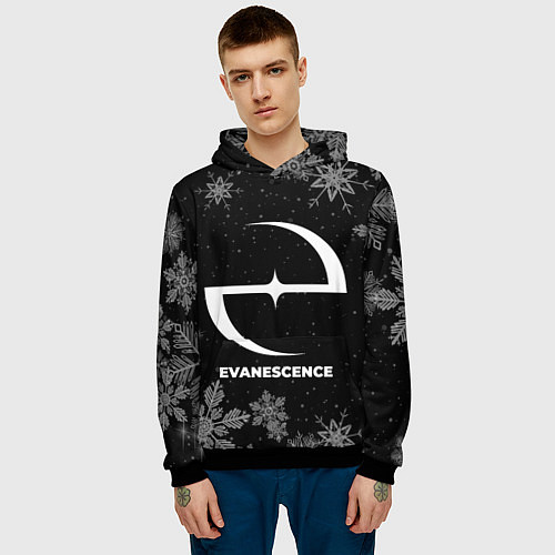 Мужская толстовка Снежный Evanescence / 3D-Черный – фото 3