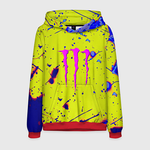 Мужская толстовка Monster energy краски / 3D-Красный – фото 1