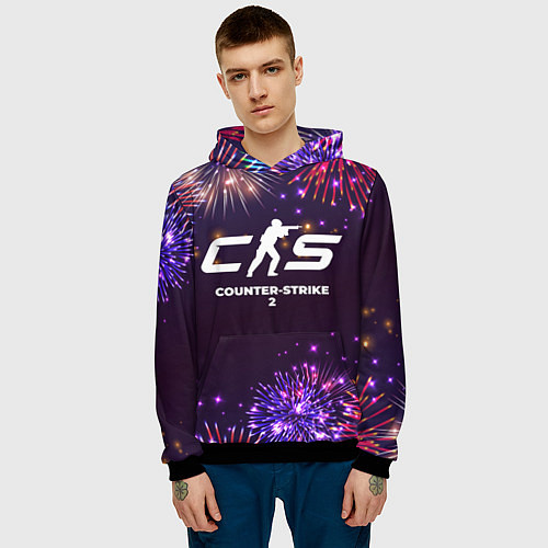 Мужская толстовка Праздничный Counter-Strike 2 / 3D-Черный – фото 3