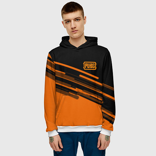 Мужская толстовка PUBG geometry line / 3D-Белый – фото 3