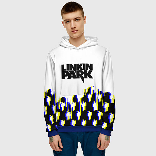 Мужская толстовка Linkin park human / 3D-Синий – фото 3
