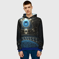 Толстовка-худи мужская Психоделика текстура, цвет: 3D-синий — фото 2