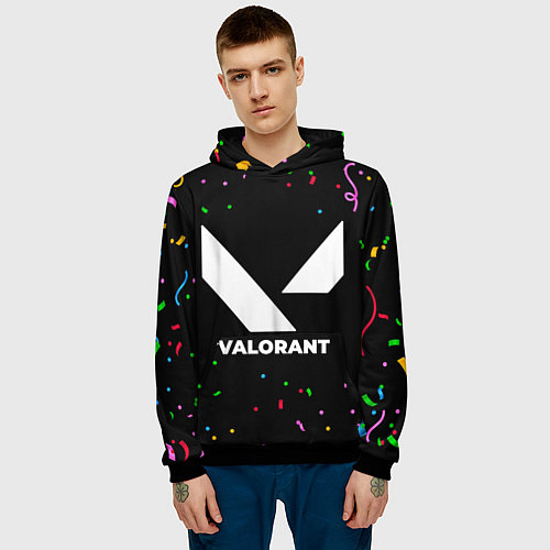 Мужская толстовка Valorant конфети / 3D-Черный – фото 3