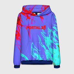 Толстовка-худи мужская Portal 2 neon flame steel, цвет: 3D-синий
