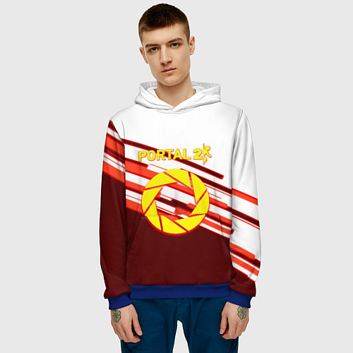 Мужская толстовка Portal geometry game / 3D-Синий – фото 3