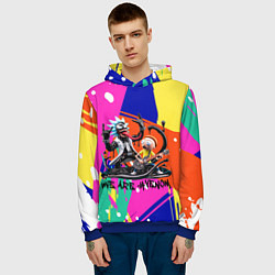 Толстовка-худи мужская Rick-Venom and Morty - rock group, цвет: 3D-синий — фото 2