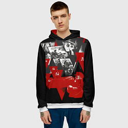Толстовка-худи мужская Советская экономика - Владимир Ленин, цвет: 3D-белый — фото 2
