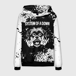 Толстовка-худи мужская System of a Down рок пес, цвет: 3D-черный