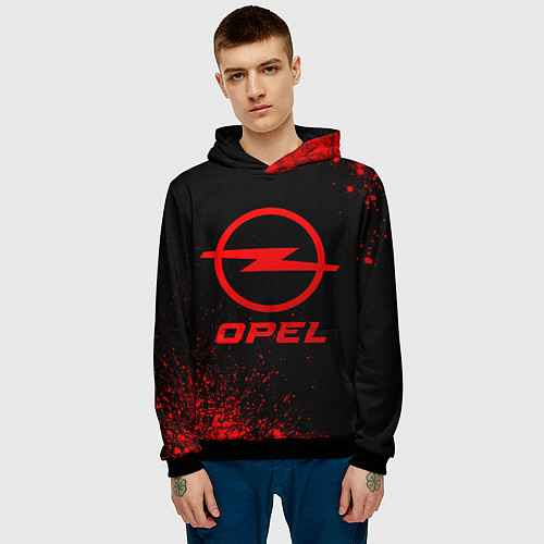 Мужская толстовка Opel - red gradient / 3D-Черный – фото 3