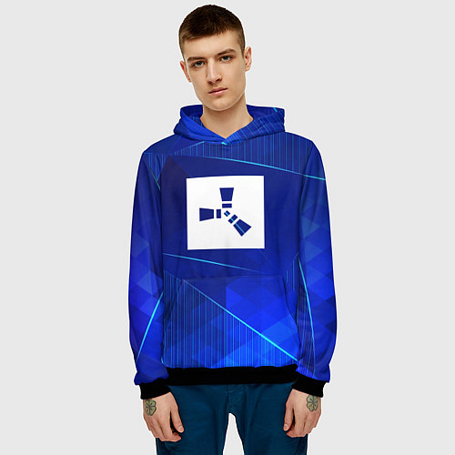 Мужская толстовка Rust blue poly / 3D-Черный – фото 3