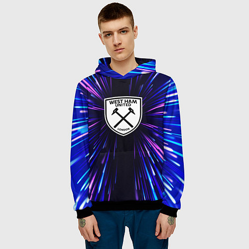 Мужская толстовка West Ham neon energy / 3D-Черный – фото 3