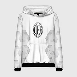 Толстовка-худи мужская AC Milan white poly, цвет: 3D-черный