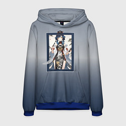 Толстовка-худи мужская Персонаж Геншин импакт, цвет: 3D-синий
