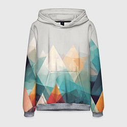 Толстовка-худи мужская Разноцветный горный хребет, цвет: 3D-меланж