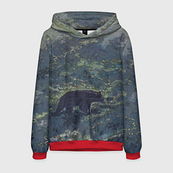 Толстовка-худи мужская Медведь идёт, цвет: 3D-красный