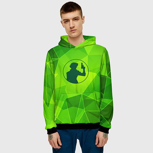 Мужская толстовка Cowboy Bebop green poly / 3D-Черный – фото 3